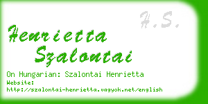 henrietta szalontai business card